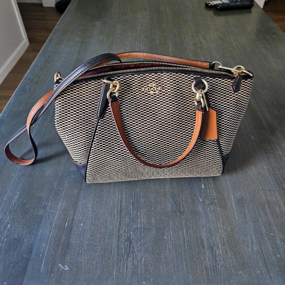 Coach Legacy Black With Cream Bag